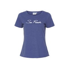 Sea Ranch Chia Økologisk Bomuld Dame T-Shirt Med Logo - Twilight Blue