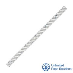 Liros 3-slået Polyester Reb 8 mm Hvid – Afmålt Længde