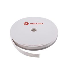 Velcro Loop 1 meter x 20mm - Hvid - Med PS18 Klæb På Bagside