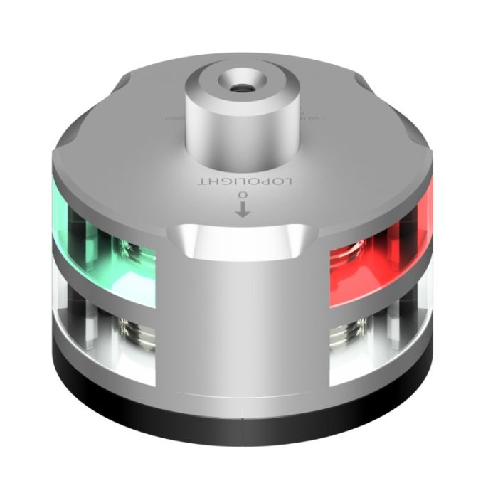 Lopolight 1Nm 3-farver Srtyrbord/Bagbord/Agter Med Anker / Windex - 0,7 m kabel - Silver main product photo
