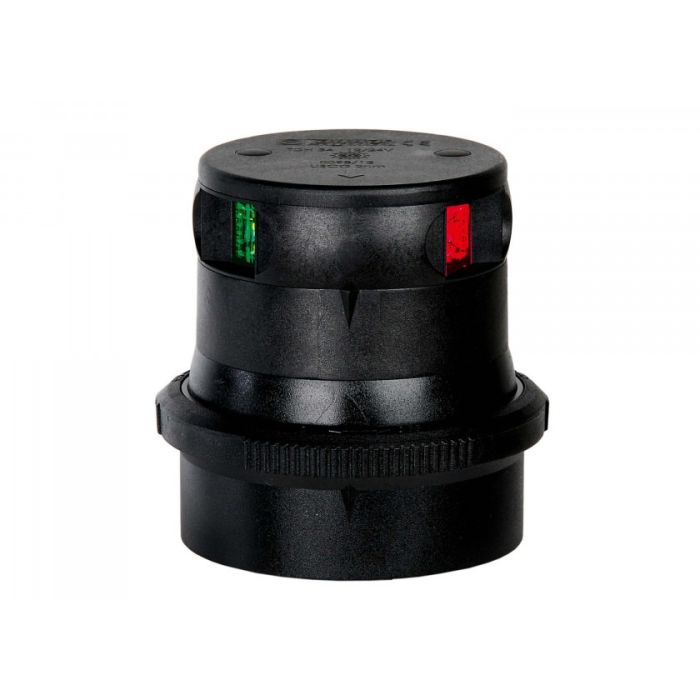 Aqua Signal Serie 34 3-Farvet LED Lanterne – Sort – 12/24V – Mastemontering – QuickFits