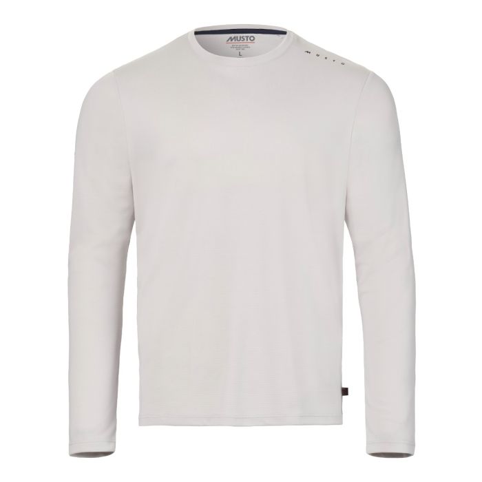 Musto Evo Crew Sunblock Herre T-Shirt Med Lange Ærmer - Platinum main product photo