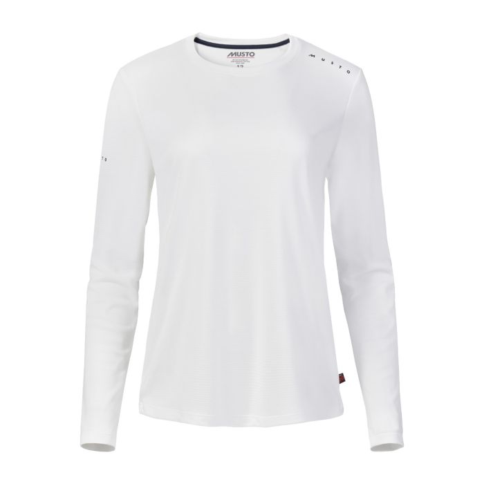 Musto Evo Crew Sunblock Dame T-Shirt Med Lange Ærmer - Hvid main product photo