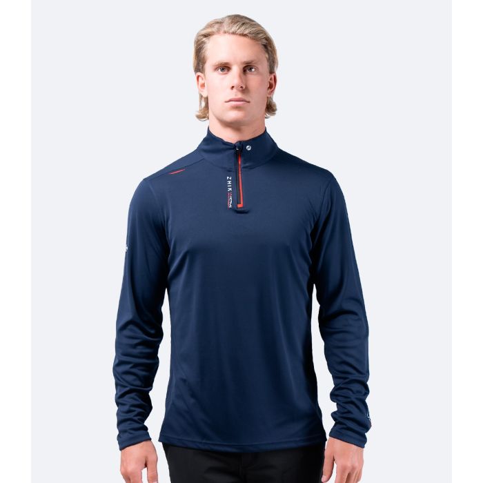 Zhik UV-Active High Collar T-Shirt Med Lange Ærmer - Navy