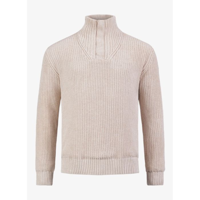 Pelle Petterson Campe Windbreaker Sweater Herre – Light Beige Oak Melange