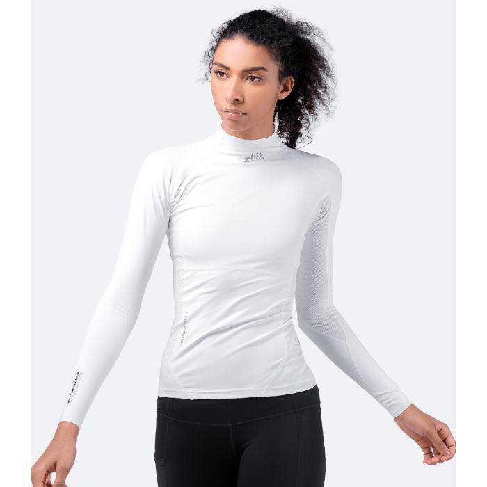 Zhik White ECO Spandex Solbeskyttende Dame T-Shirt med Lange Ærmer - Hvid main product photo