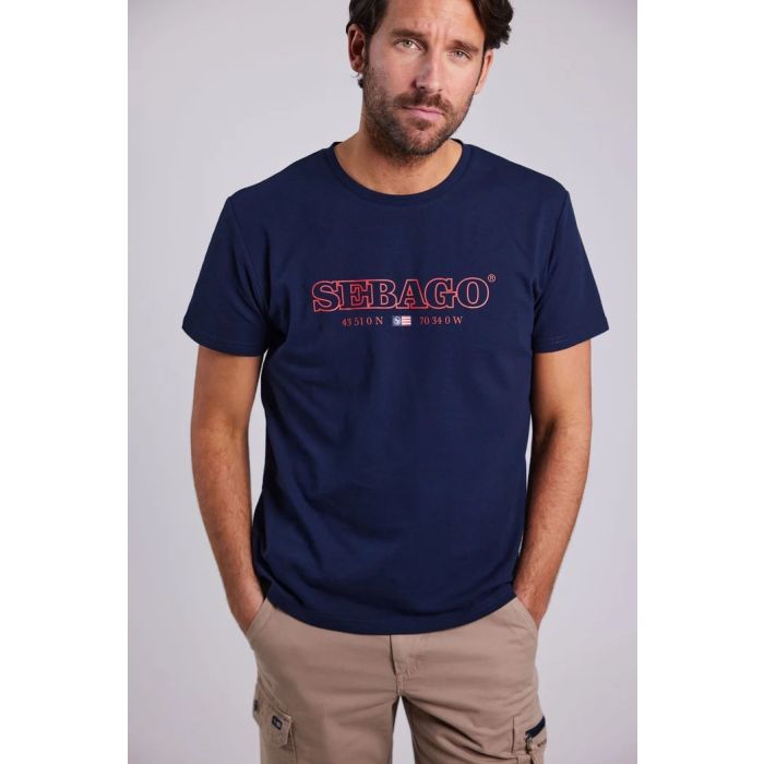 Sebago Performance Tee - T-Shirt - Navy - REST TILBUD main product photo