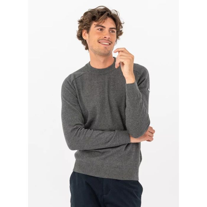 Pelle Petterson Tiller Sweater Herre – Dark Grey Melange