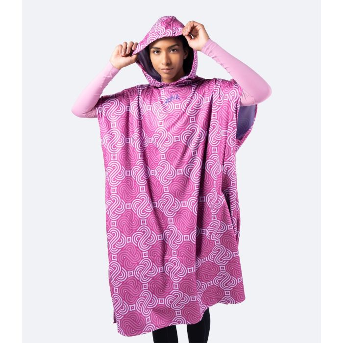 Zhik Hooded Towel Poncho – Pink | Hurtigtørrende hættehåndklæde