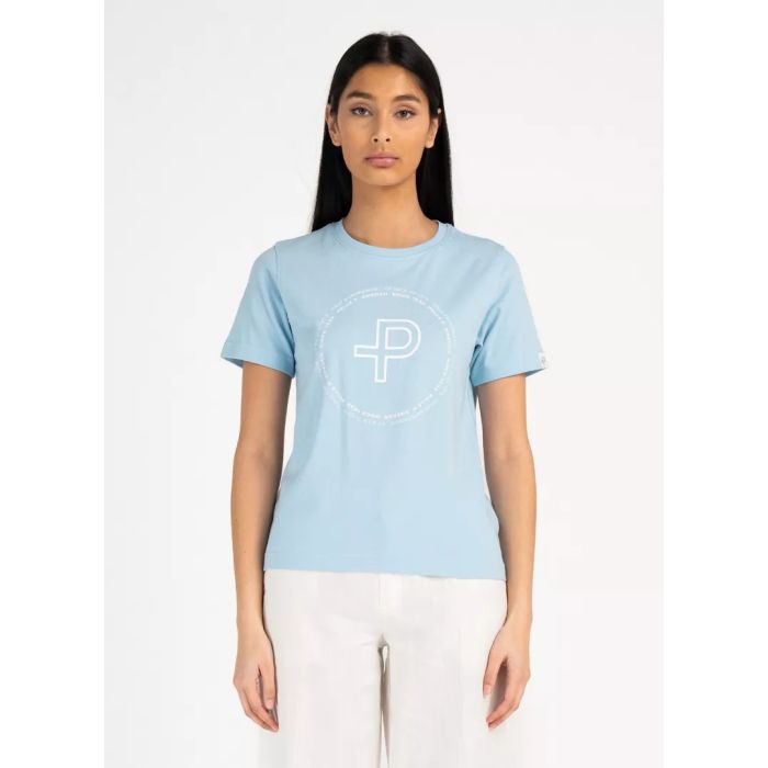 Pelle P Perus Organic Logo Dame T-Shirt – Atlas Blue