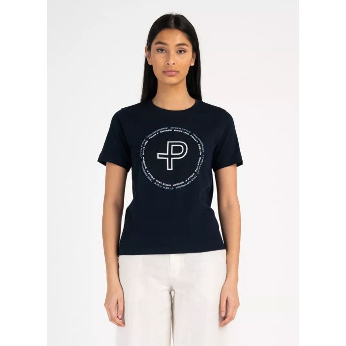 Pelle P Perus Organic Logo Dame T-Shirt – Dark Navy Blue