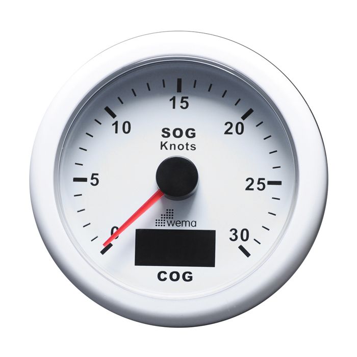 Wema GPS Spedometer / Log 0 > 30 Knob - Hvid main product photo